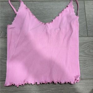 La Hearts Pink Ribbed Sleeveless Camisole